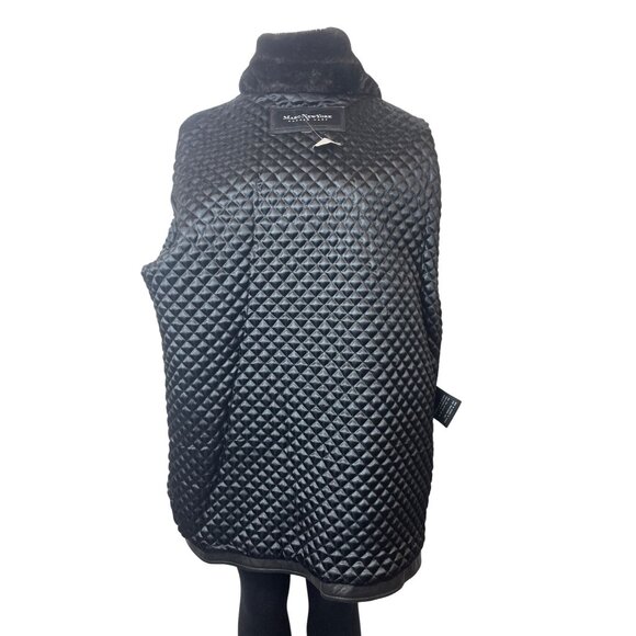 Mens Black Lamb Leather Faux Fur Collar Jacket By Marc New York - New - Picture 4 of 10